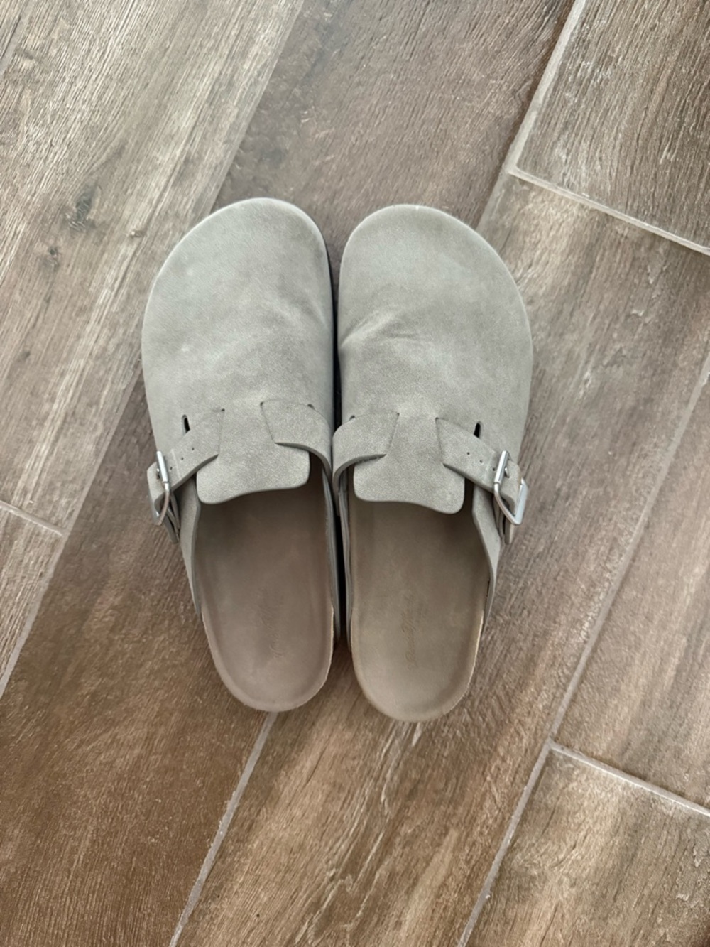Target Taupe Suede Slip-On Clog Mules with Buckle